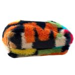 Womens Colorblock Furry White Pearl Handle Purse‎ Handbag Multicolor Black Photo 3