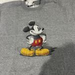Disney  Sweater Unisex‎ Sz M Pullover Mickey Mouse Grey Crew Neck Photo 2