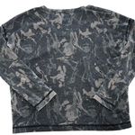 Chaser  Shirt Womens X Small‎ Gray Camo Vintage Rib V Neck Top Snap Detail Photo 3