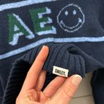 American Eagle  Smiley Navy Mock Neck Logo Smile Face Sweater Photo 5