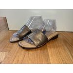Unisa Leather Sandals Shoes Womens Size EU 38 Bronze Slide Slip-On Low Heel Pebbled Photo 2