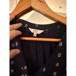 Crown & Ivy Women's  Navy‎ & Gold Polka Dot Blouse Size S Photo 2