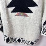 Kamana Sweater Womens Poncho Aztec Print Western Dolman Sleeve Fuzzy One Size Black Size undefined Photo 6