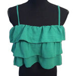New NWT (49.95) Altard State Kelly Green Tiered Ruffled Crop Top Medium Photo 0