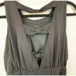 Lulus Black Maxi Dress Geometric Embellishment Back Bow Cutout V Neck Sleeveless Photo 3