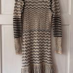 Ulla Johnson Rohan Dress Cream Black Knit Sweater Long Sleeve Ruffle Size Medium Photo 2