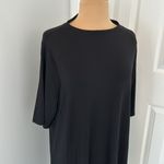Eileen Fisher  Black Tencel Stretch Shift Dress Photo 3
