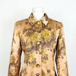 Vintage 80’s Chinese Patterned Satin Longline Jacket in Rose Gold | Size S/M Size M Photo 0