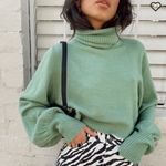 Princess Polly  Zahara Cropped Turtleneck Sweater Green Photo 1