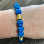 Handcrafted NWT Cerulean Blue Velvet Stretch Bracelet Photo 1