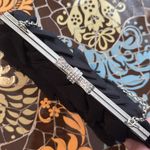 Expressions NYC  ELEGANT BLACK CLUTCH with  SILVER CHAIN & BOW RHINESTONE CLASP Photo 5