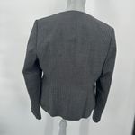Hugo Boss Boss Jasyma Wool Jacket Blazer Gray Stripe Size 12 Collarless Photo 2