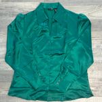 East 5th East Of 5th Green Silky Long Sleeve Button Down Blouse NWOT O46 Photo 0