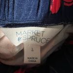 Market & Spruce Navy and Red Floral off shoulder Blouse Size L Photo 2