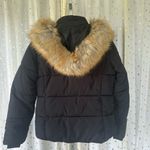 Topshop Nordstrom Removable Faux Fur Hoodie Puffer Zip Up Drawstring Jacket 4 Photo 7