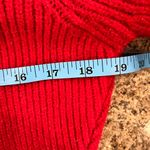 Micas Sweater Button Elegant Red V-Neck Long Sleeve NWT Peplum hem Size Small Photo 4