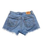 Levi's 501 Jean Shorts Cut Off Light Wash Button Fly High Waisted Distressed 28 Photo 1