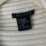 Theory  wool cashmere cardigan sweater wrap front rib knit ivory vintage top Photo 1
