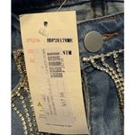 Hot & Delicious Rhinestone Fringe Jeans Y2K Inspired Distressed Womens Small NWT Photo 11
