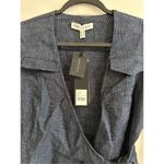 Shona joy NWT  Navy Woven Linen Wrap Dress, MiniLength Size 6 Photo 9
