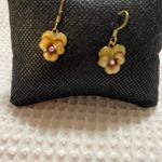 Dainty Dangle Enamel/Copper Back Earrings Gold Photo 1