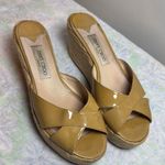 Jimmy Choo  dark yellow/gold Patent Wedge Sandals Photo 0