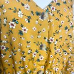 Hint of Blush Mustard Yellow Spring Summer Granny Floral Casual Dress Size Large Photo 3