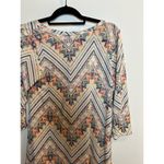 Absolutely Famous  Women’s Blouse Size Medium Western Boho Orange, Blue Fringe Photo 7