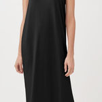 Cuyana  Drape Back Dress Black Pima Cotton Modal Tank Sleeveless Midi Size XS Photo 0