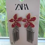 ZARA NWT  RHINESTONE SPARKLY BLOGGERS FAV PEARL FLOWER EARRINGS Photo 4