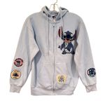 Disney Lilo & Stitch Hoodie Full Zip Sweatshirt Women's XS Blue Freeze Casual Photo 3