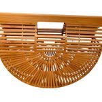 Vintga Bamboo Top Handle Handbag Purse Brown Photo 1