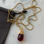 NWOT Julie Vos Gold and Red Pendant Necklace Photo 2