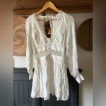 Free People Women's  I Think I Love You Boho mini Dress Size 0 offwhite festival Photo 2