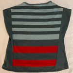 Calvin Klein chili red and slate gray tee with metallic silver for fall/holidays Photo 2
