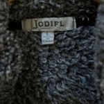 JODIFL Pullover Fleece Jacket Womens L Gray Cozy Sherpa Teddy Minimalist Lounge Photo 3