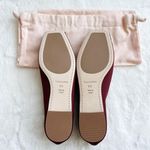 Reformation NWOT Mikayla Ballet Flats satin maroon burgundy size 6.5 Photo 3