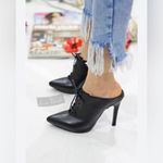 barney's new york  Black Lace-Up Heels Photo 14