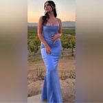 House Of CB NWOT Olivette Periwinkle Satin Corset Maxi Dress Sz XL Photo 4