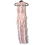 BCBGMAXAZRIA Blush Pink Lace Jumpsuit Sheer Bodysuit Size Small Photo 2