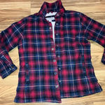 Gander mountain  Guide Series Fleece Lined Jacket flannel‎ Womens Size M Red Blue Photo 0