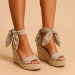 Donald J. Pliner Taupe Wedge Sandals Size 8 Tan Photo 0