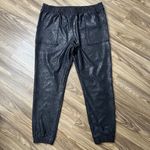 Viral TikTok Sz 2XL Pebble Joggers Pull On Pants Shiny Black Boutique MR Basics Photo 3