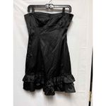 BMC) Misope' Dress Women's‎ Large Black Strapless Ruffle Hem Cocktail Photo 2