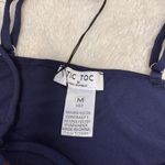 Tic Toc NWT  Navy embroidered floral corset top size M Photo 2