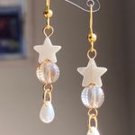 Handmade fairy whimsy star & teardrop dangle earrings🩵🌟 Photo 1