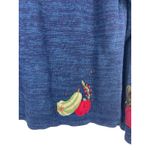 Tiara International Cardigan Fall Harvest Sweater Blue Embroidered Pumpkin S Photo 4