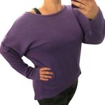 Uget MEDIUM Oversized Long Batwing Sleeve Pullover Round Neck Knit Top Purple Photo 78