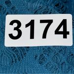 l*space L* Women’s Size S Teal Blue Green Lace Gold Button Front Tunic Shirt Top Photo 5