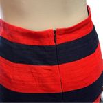 J.Crew Red & Navy Blue Pencil Skirt | Size 00 | Linen-Cotton Blend Photo 5